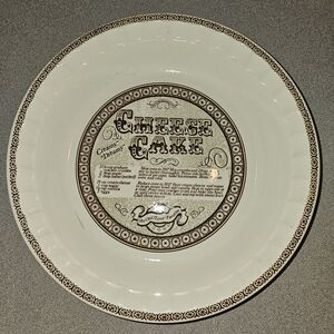 Royal China Cream and Brown Cheesecake Bakeware Serving Platter